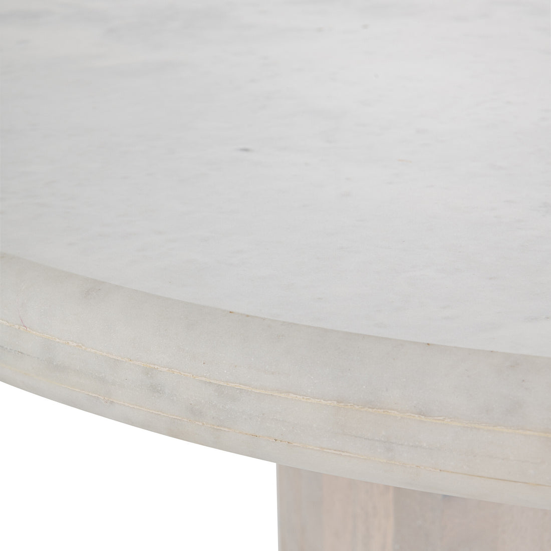 Tavolo da pranzo rotondo in marmo bianco spezzato Large J-Line