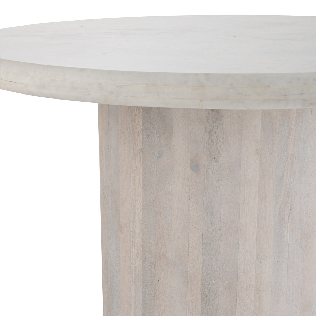 Tavolo da pranzo rotondo in marmo bianco spezzato Large J-Line