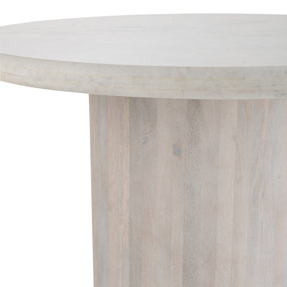 Tavolo da pranzo rotondo in marmo bianco spezzato Large J-Line