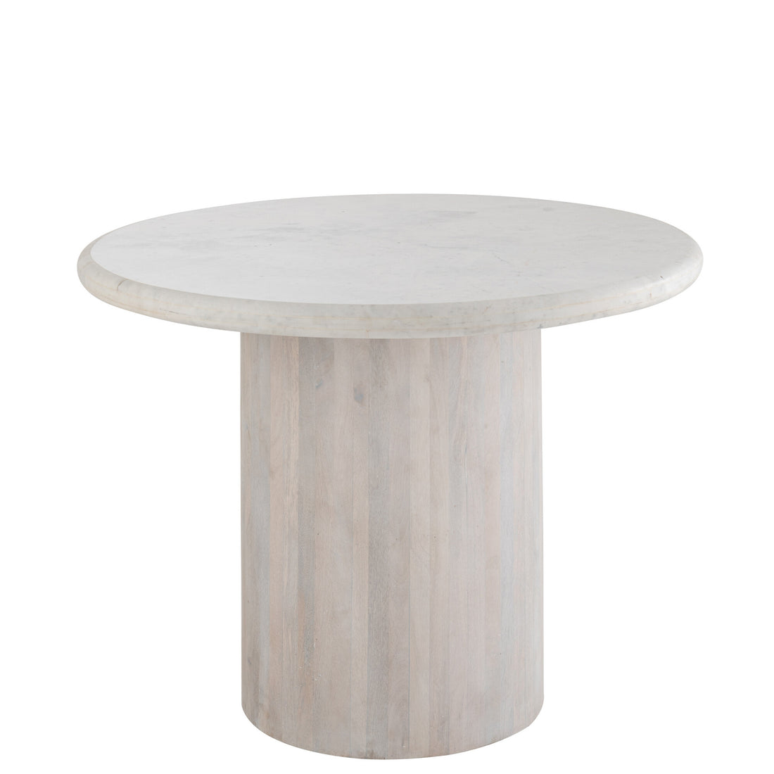 Tavolo da pranzo rotondo in marmo bianco spezzato Large J-Line