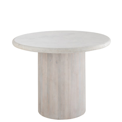 Tavolo da pranzo rotondo in marmo bianco spezzato Large J-Line