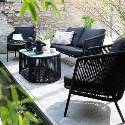 Lussuoso set lounge 4 pezzi nero Eli J-Line