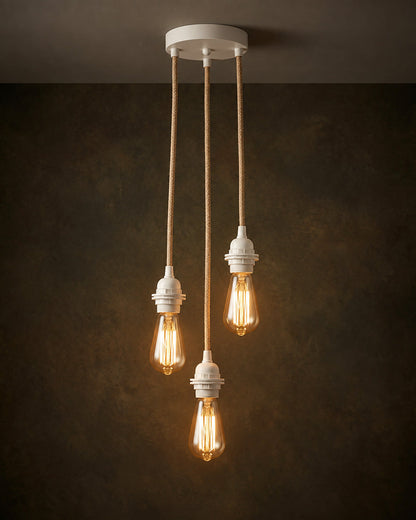 Portalampada da soffitto - Bianco naturale - 3 portalampade