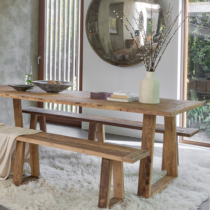 Panca da pranzo in teak Farmwood 180 cm Raw Materials