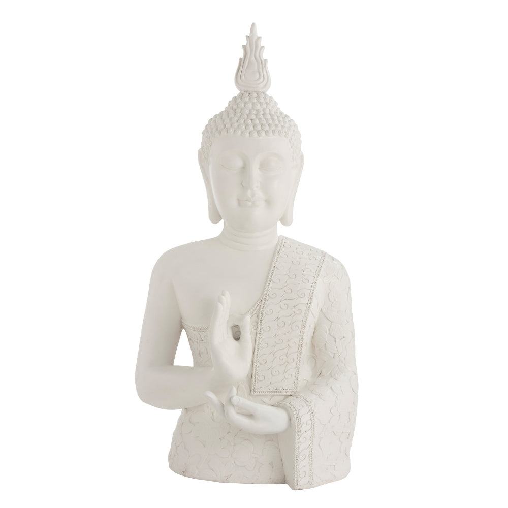 Grande Statua del Buddha Zen Bianca 124cm J-Line