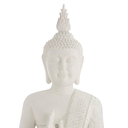 Grande Statua del Buddha Zen Bianca 124cm J-Line
