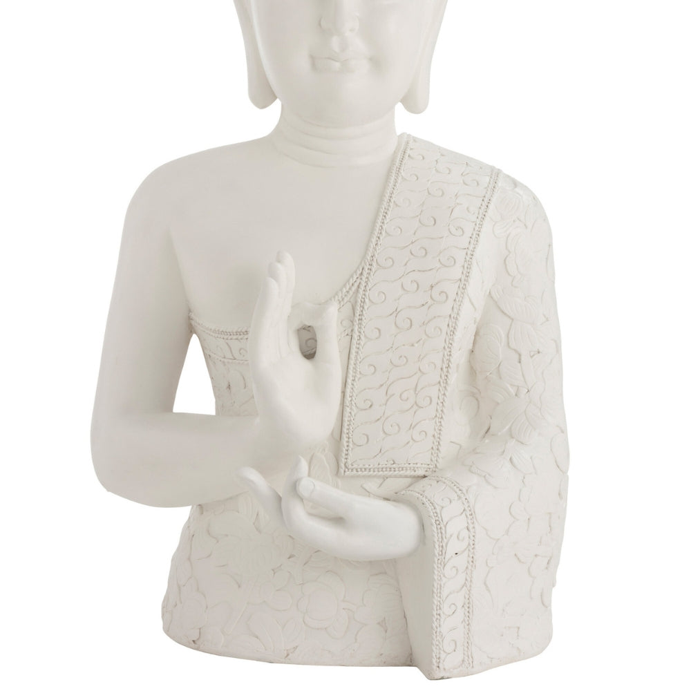 Grande Statua del Buddha Zen Bianca 124cm J-Line
