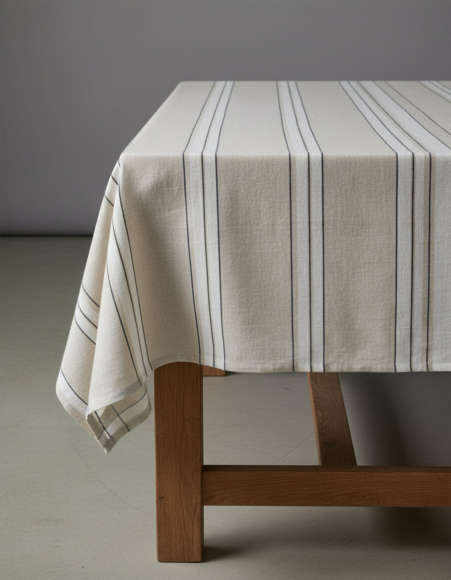 La tovaglia Provence - Nero e bianco naturale - 150x250