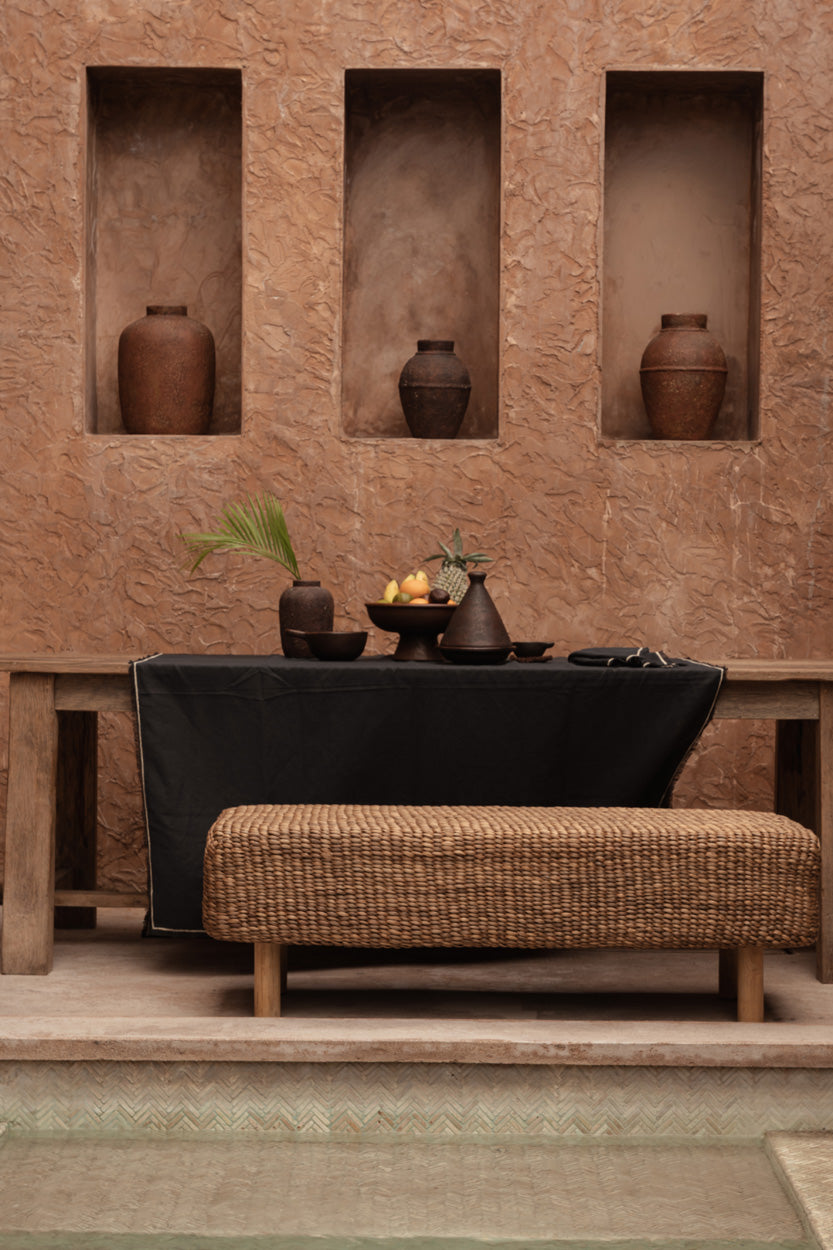 La tovaglia Tuscany - Nero Naturale - 150x250