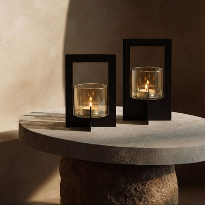 Il Candelabro Incorniciato Hurricane Nero Large Bazar Bizar