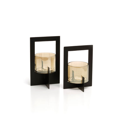Il Candelabro Incorniciato Hurricane Nero Large Bazar Bizar