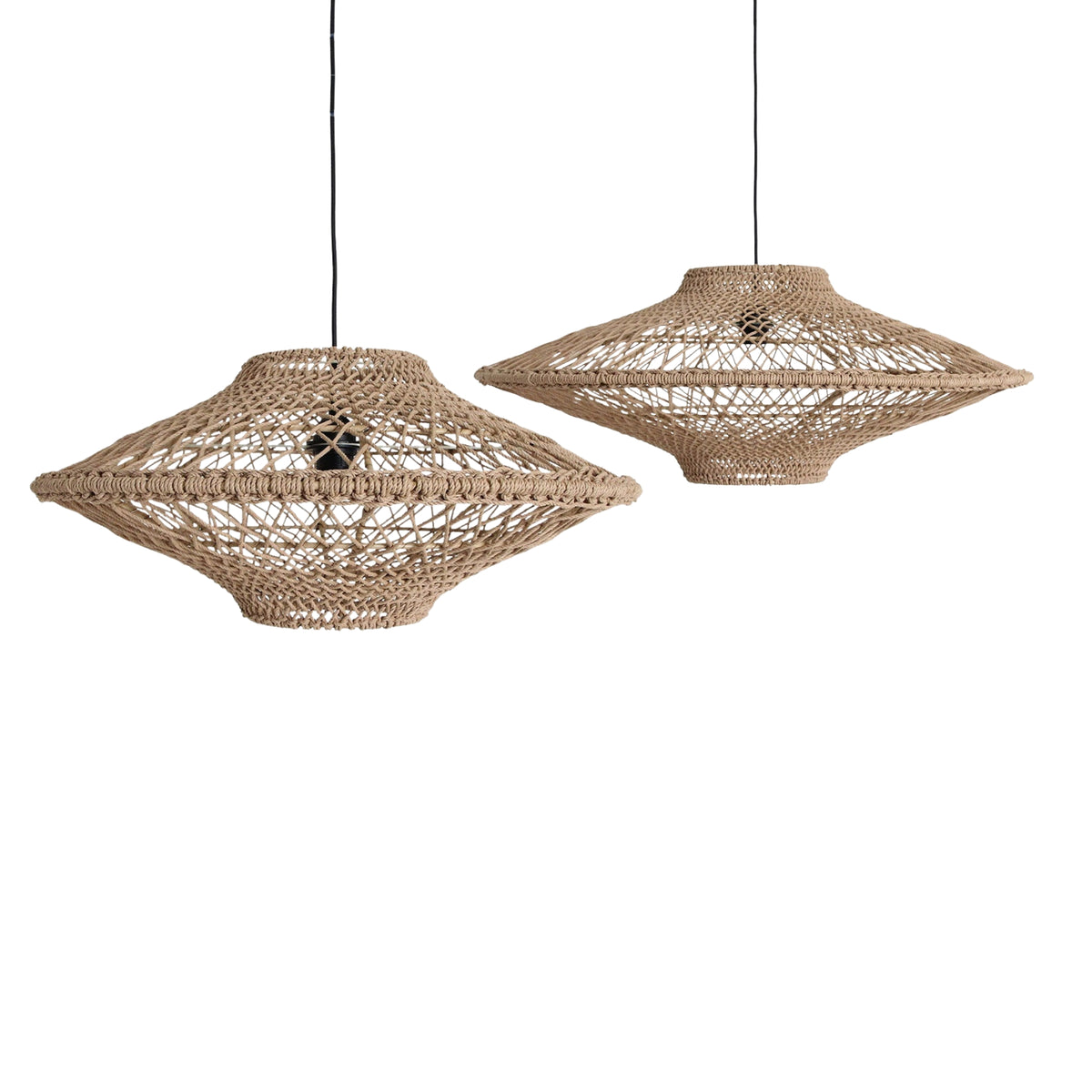 Raw Materials Lampada a Sospensione Corda in Cotone Naturale Set da 2