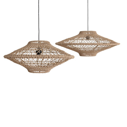 Raw Materials Lampada a Sospensione Corda in Cotone Naturale Set da 2