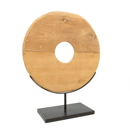 Il disco in teak su supporto Large Bazar Bizar