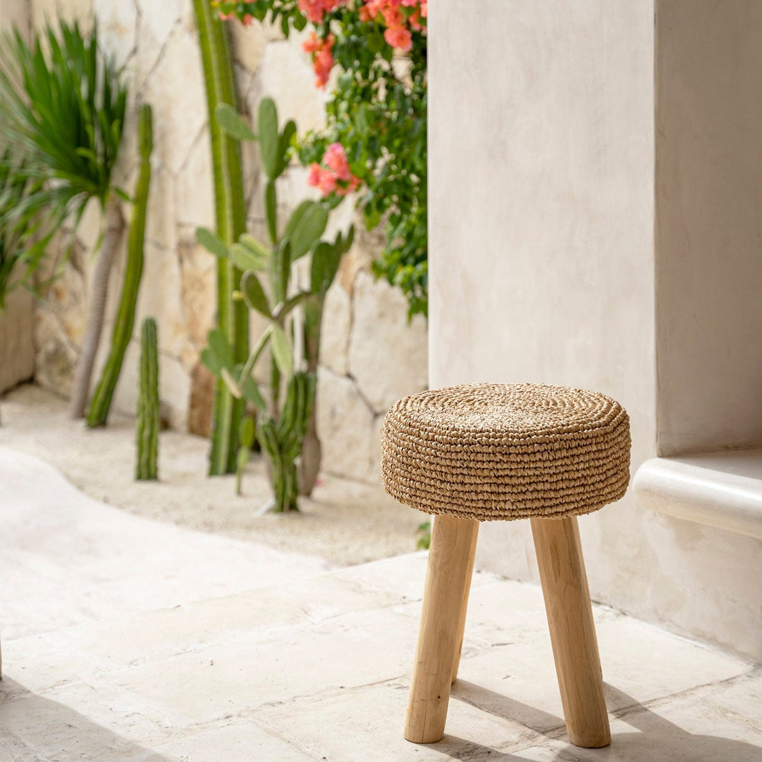 Lo sgabello in rafia - Naturale Bazar Bizar