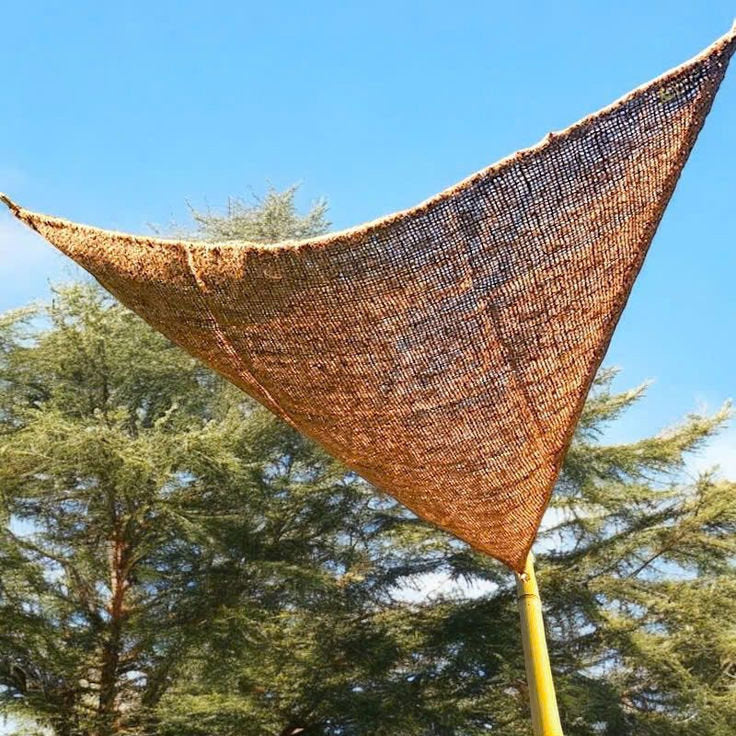 Vela ombreggiante Coco Triangolare Naturale 350x350 Bazar Bizar