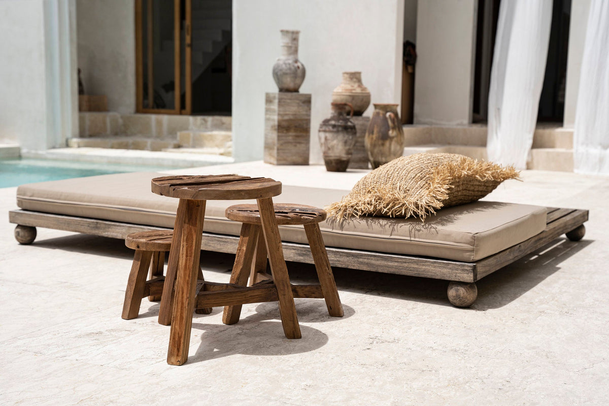 Lo sgabello Yatai Naturel Large Bazar Bizar