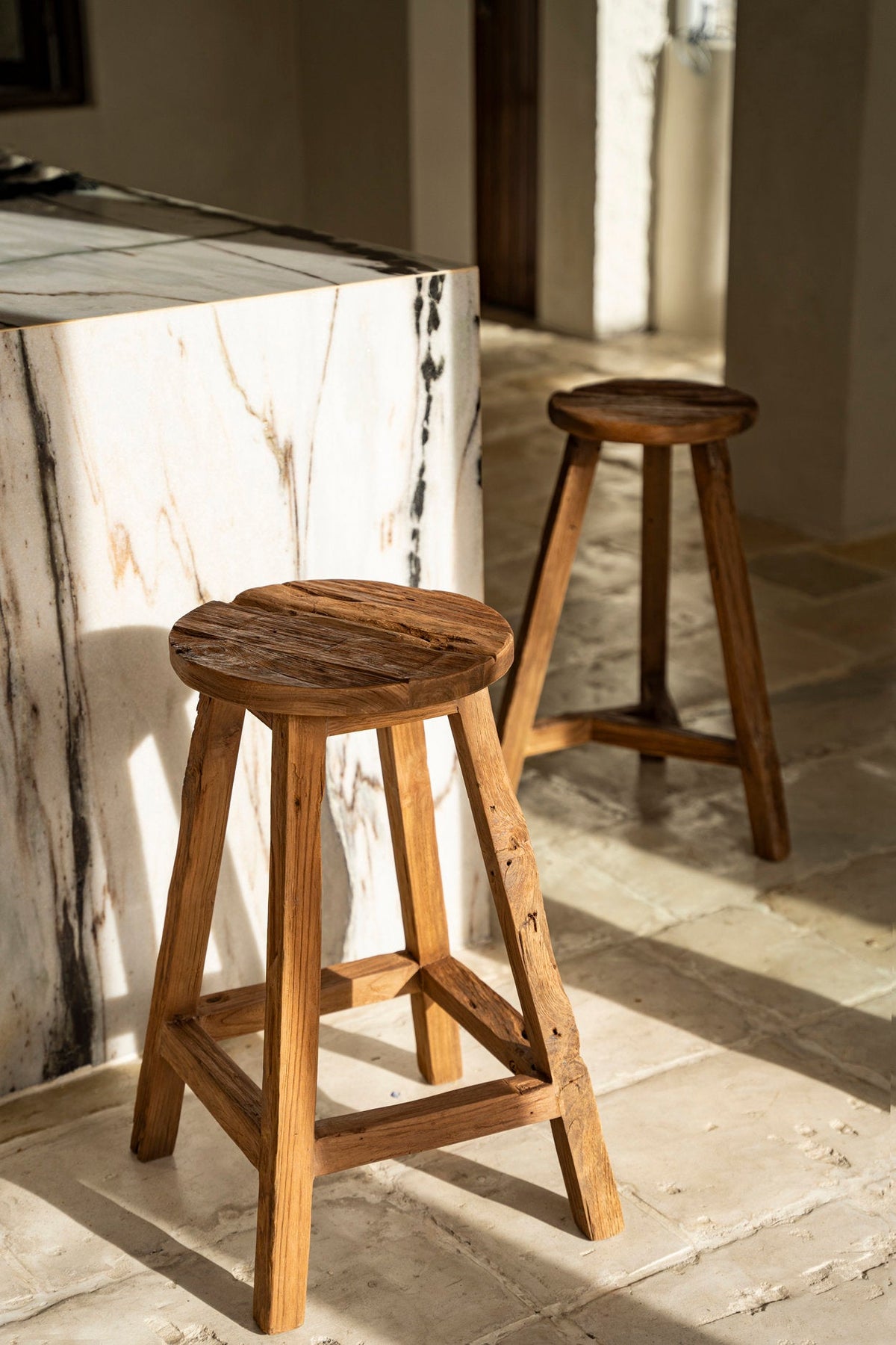 Lo sgabello Shibori Naturale Bazar Bizzarro