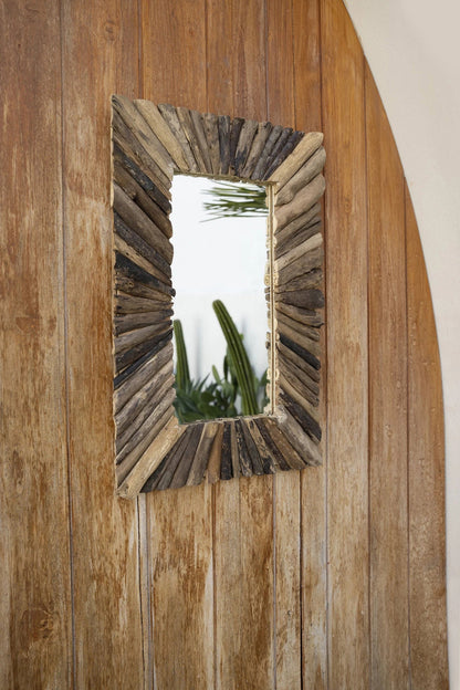 Lo specchio incorniciato Driftwood - Naturale - M Bazar Bizar