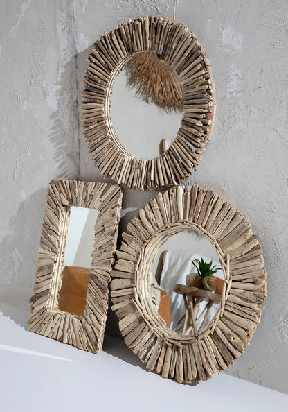 Lo specchio incorniciato Driftwood - Naturale - M Bazar Bizar