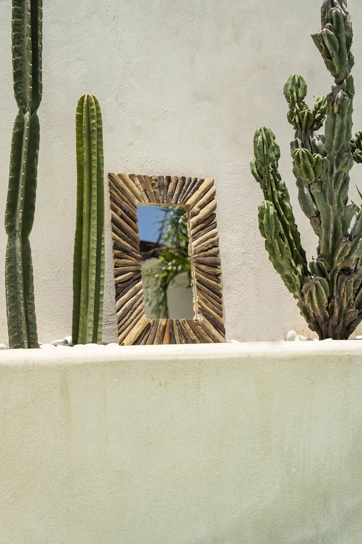 Lo specchio incorniciato Driftwood - Naturale - M Bazar Bizar