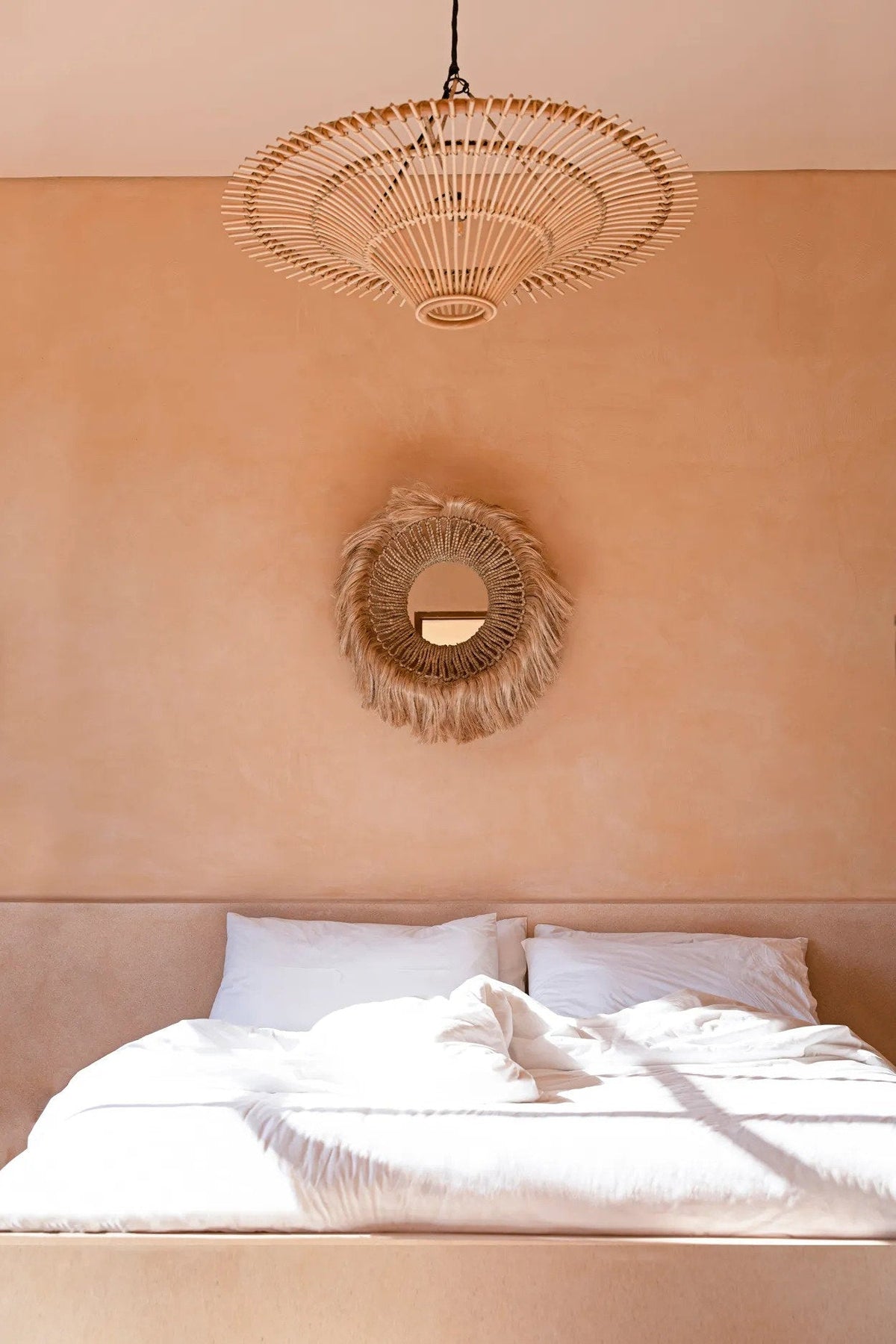 Lo specchio Solomon in abaca - Naturale 85x85 cm Bazar Bizar