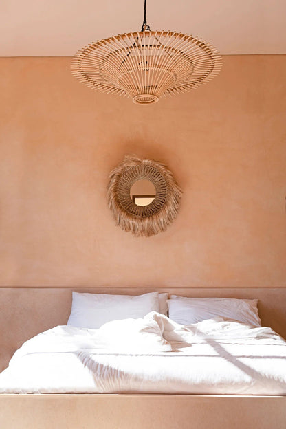 Lo specchio Solomon in abaca - Naturale 85x85 cm Bazar Bizar