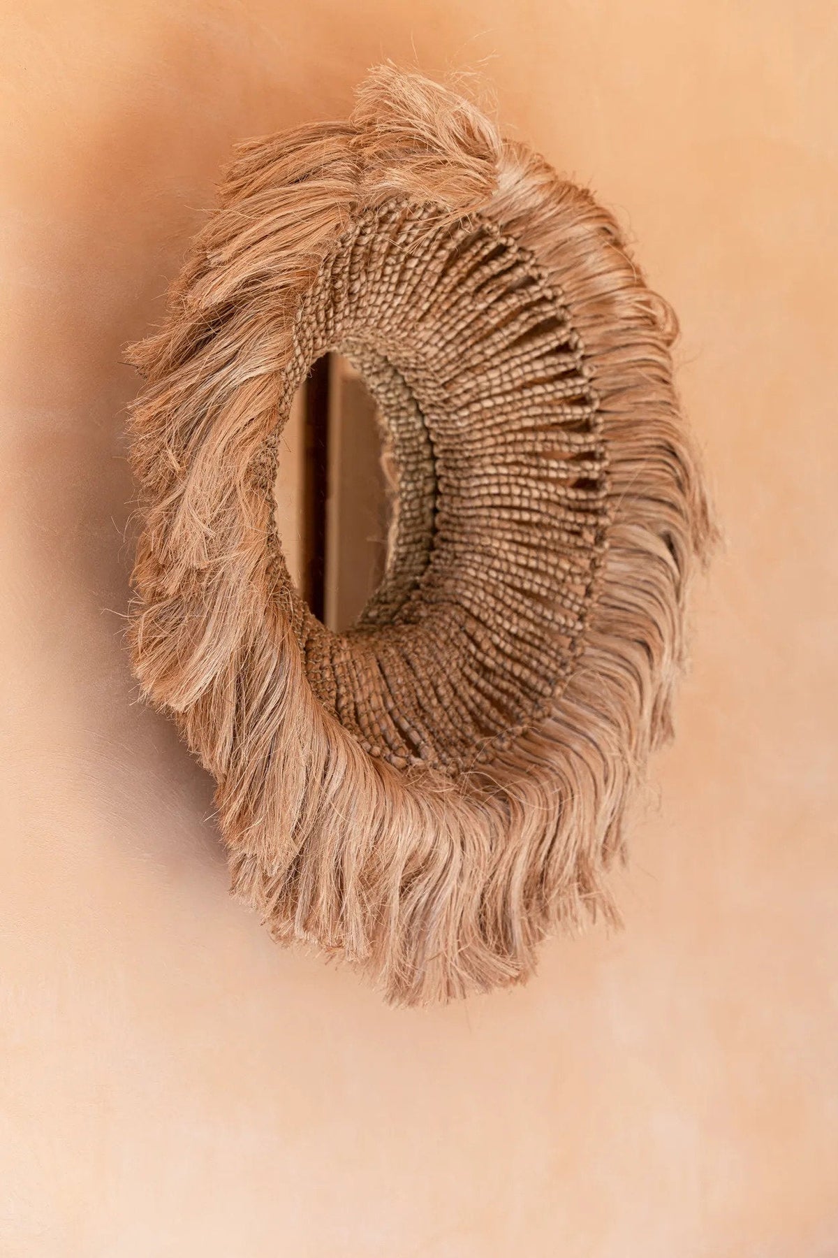 Lo specchio Solomon in abaca - Naturale 85x85 cm Bazar Bizar