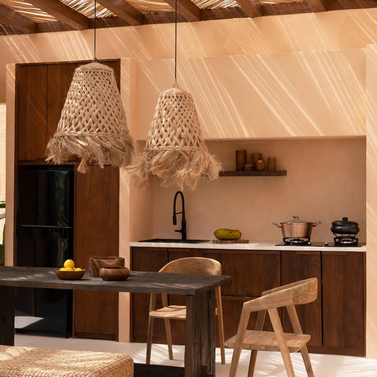 Il pendente Jelly Fish in abaca naturale piccolo Bazar Bizar
