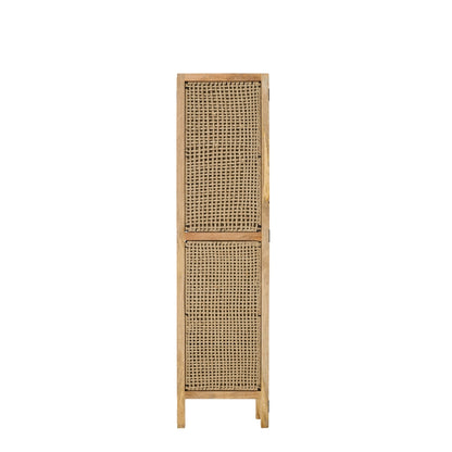 Paravento Da Interno Con Pannelli In Vimini Legno Di Mango Naturale J-Line