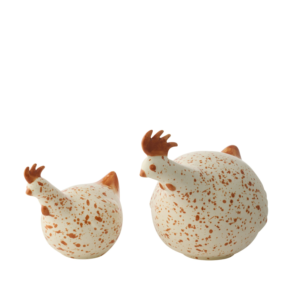 Gallo in ceramica bianco/marrone Large J-Line