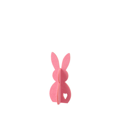 Decorazione pasquale con coniglietto rosa in feltro, set da 3 J-Line