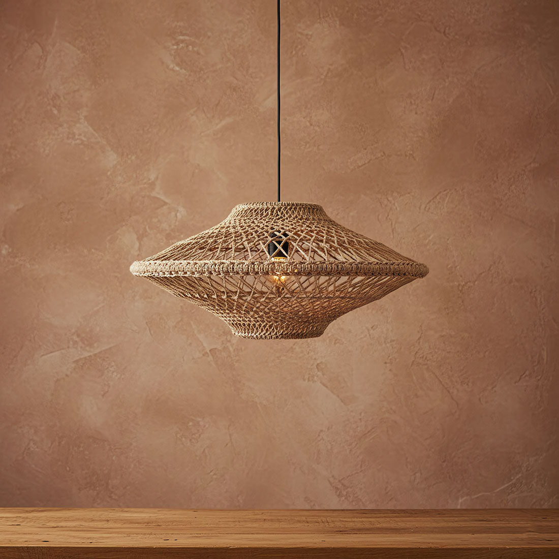Lampada a sospensione Corda in corda naturale Large Ø80cm Raw Materials