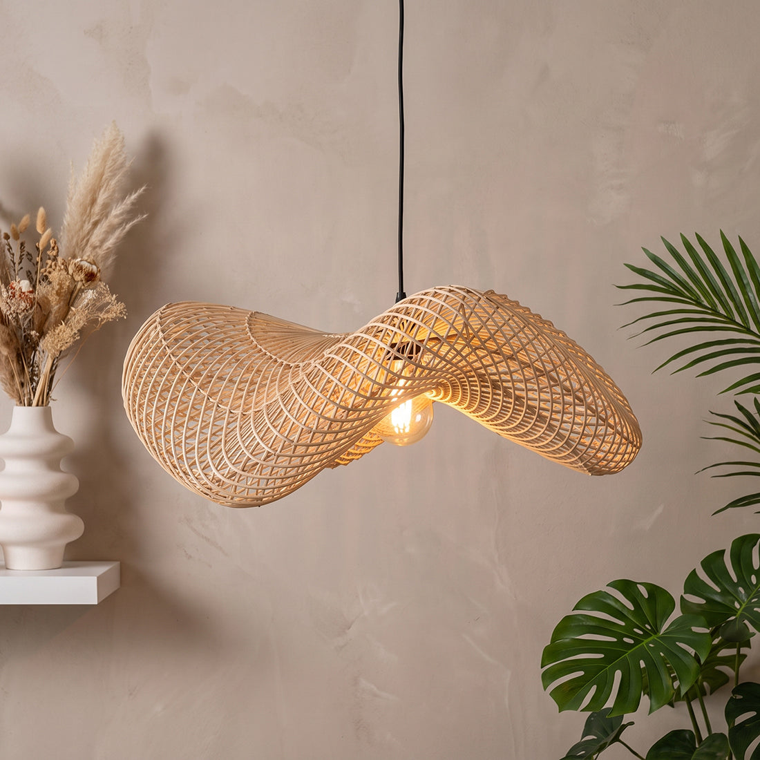 Lampada a sospensione Wave Natural Large Raw Materials
