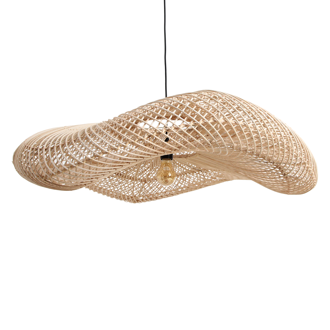 Lampada a sospensione Wave Natural XL Raw Materials