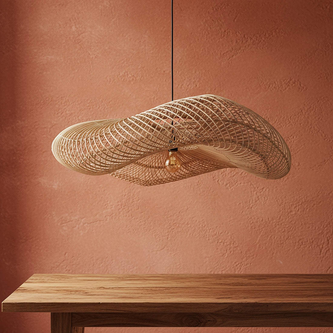 Lampada a sospensione Wave Natural XL Raw Materials