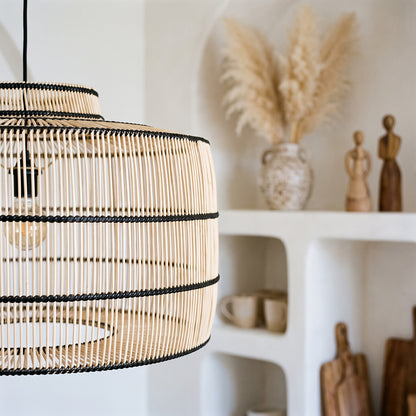 Lampada a sospensione Stella in rattan Raw Materials