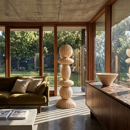 Lampada da terra Tao in rattan - 140 cm Raw Materials