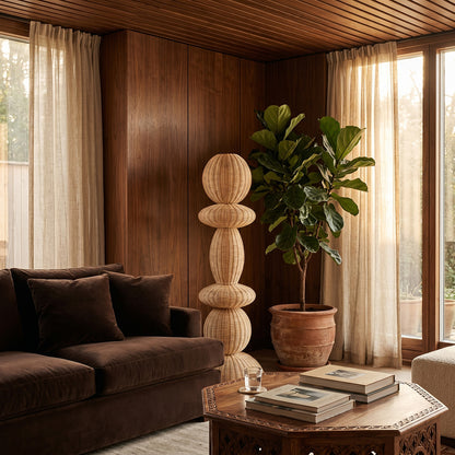Lampada da terra Tao in rattan - 140 cm Raw Materials
