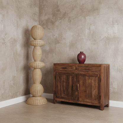 Lampada da terra Tao in rattan - 175 cm Raw Materials