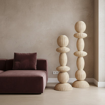 Lampada da terra Tao in rattan - 175 cm Raw Materials