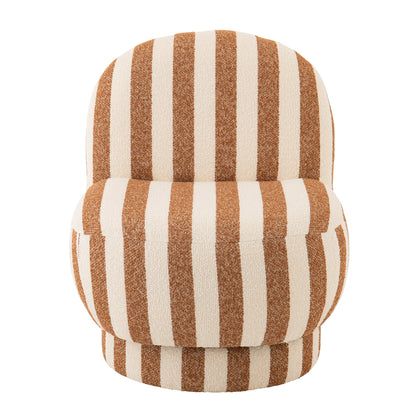Poltrona Lounge in Tessuto a Righe Camel/Bianco Sporco J-Line
