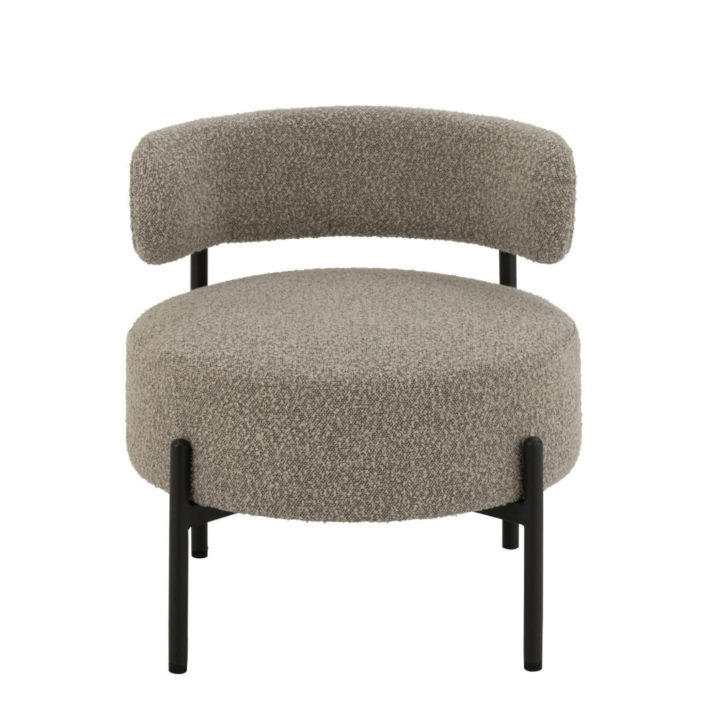 Poltrona København Boucle Multistrato/Poliestere Grigio/Nero J-Line
