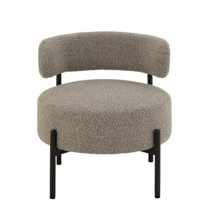 Poltrona København Boucle Multistrato/Poliestere Grigio/Nero J-Line
