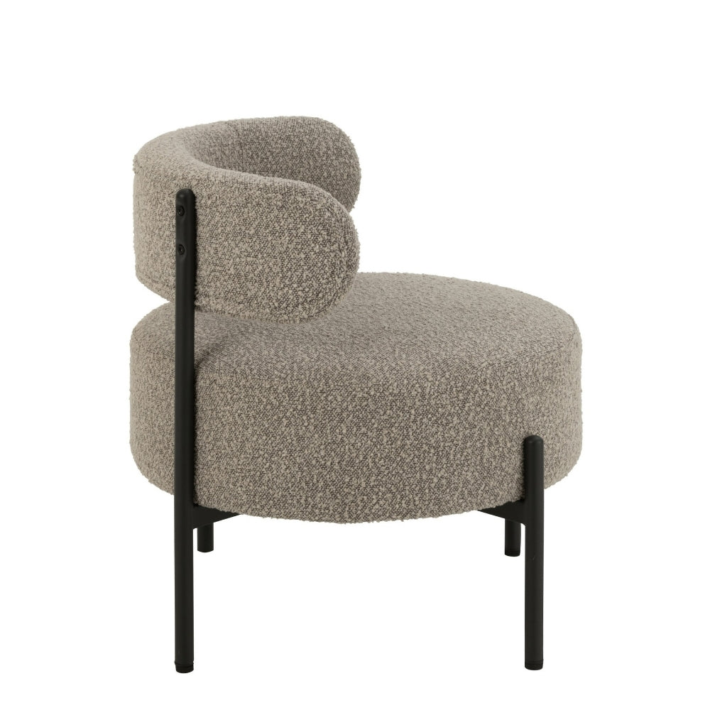 Poltrona København Boucle Multistrato/Poliestere Grigio/Nero J-Line