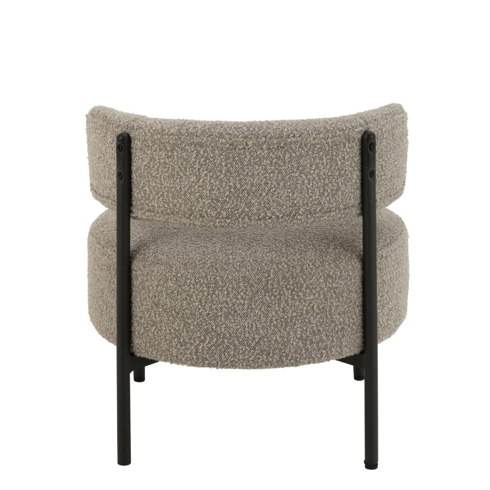 Poltrona København Boucle Multistrato/Poliestere Grigio/Nero J-Line