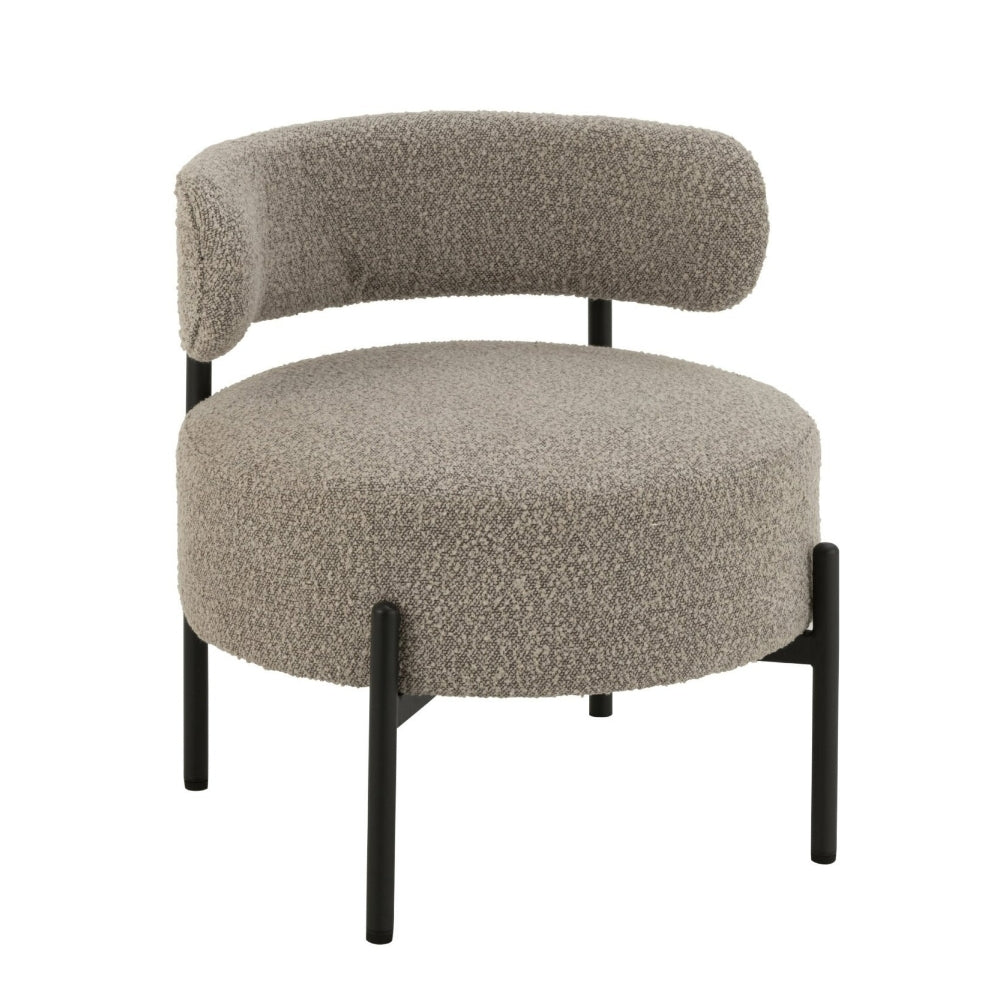 Poltrona København Boucle Multistrato/Poliestere Grigio/Nero J-Line