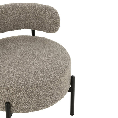 Poltrona København Boucle Multistrato/Poliestere Grigio/Nero J-Line
