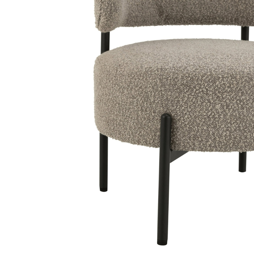 Poltrona København Boucle Multistrato/Poliestere Grigio/Nero J-Line