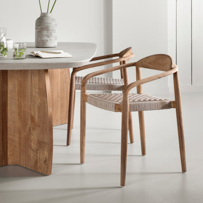 MUST Living Outdoor Sedia da pranzo Santiago in teak